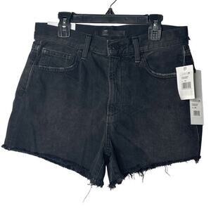 Joe’s Womens Overdrive Black Cut Off Raw Hems Shorts Jeans 100% cotton  New